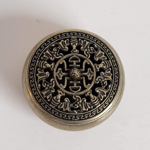 Mini Metal Incense Burner w Lid Ornament 2 Cone Incense Included - Picture 5 of 6